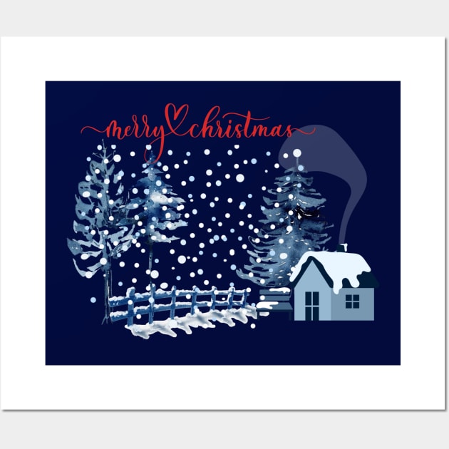 Winter Wonderland: Merry Christmas Wall Art by PrintDesignStudios